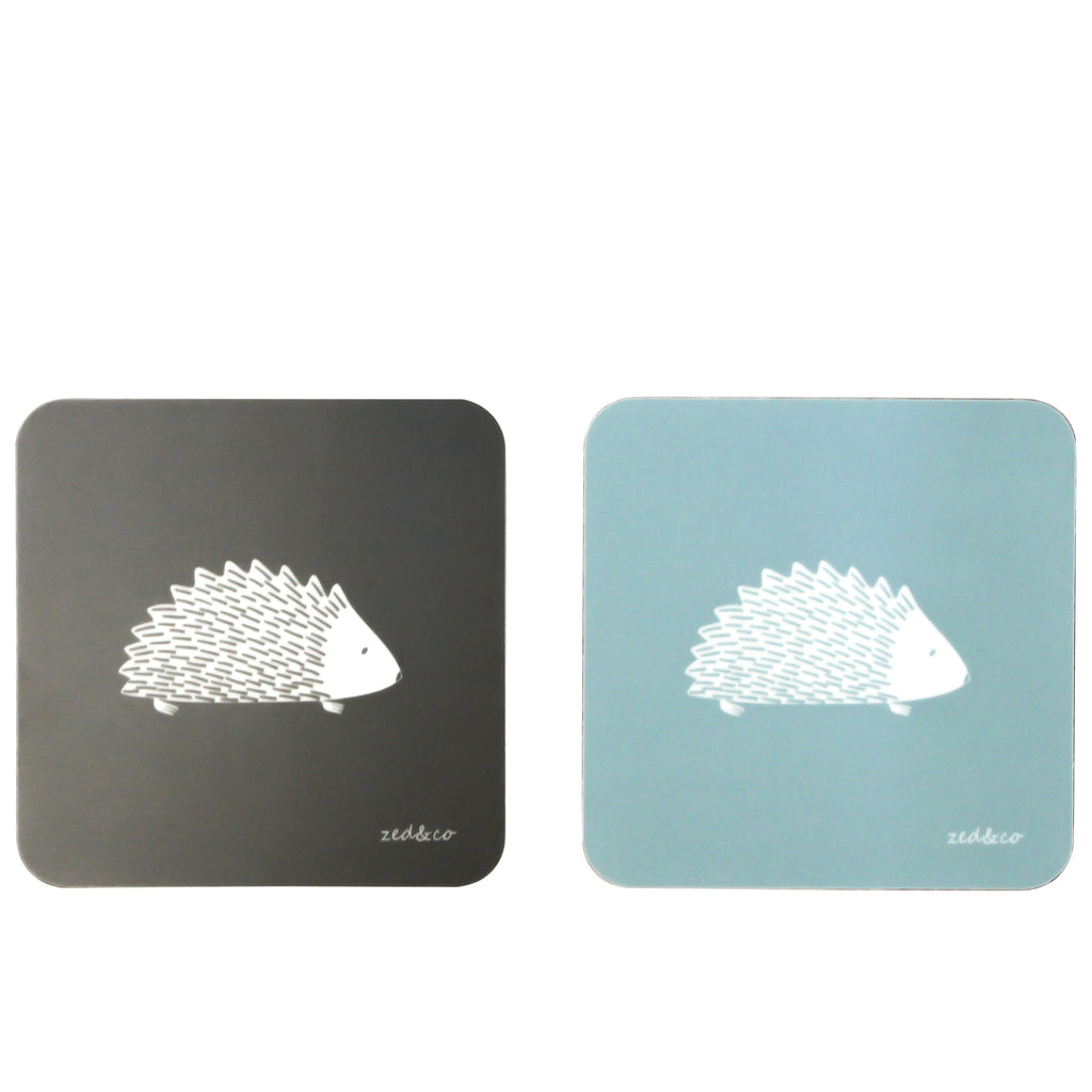 Hedgehog Coasters In Soft Blue Zed Co