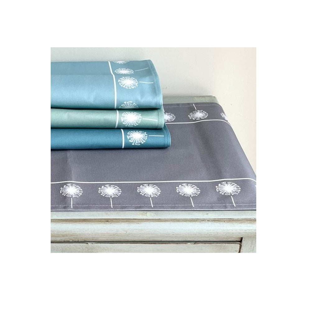 Dandelion Table Runner In Teal