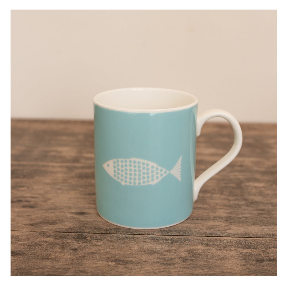 Fish Mug In Aqua