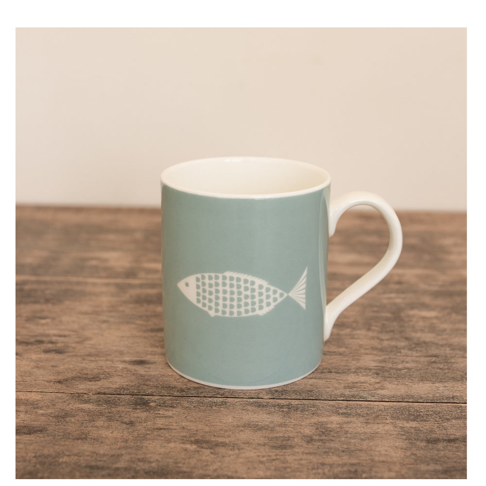 Fish Mug In Sage