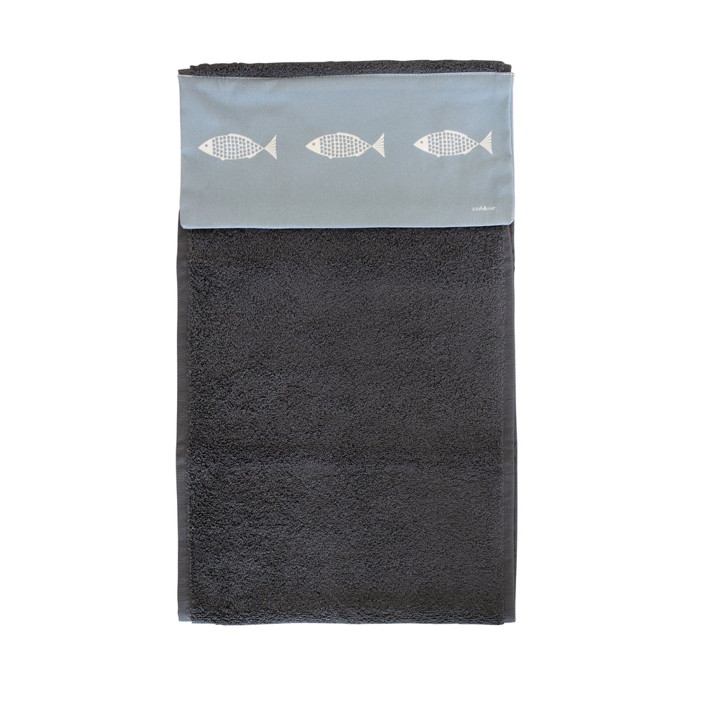 Fish Roller Hand Towel In Bewl Blue - 700gsm